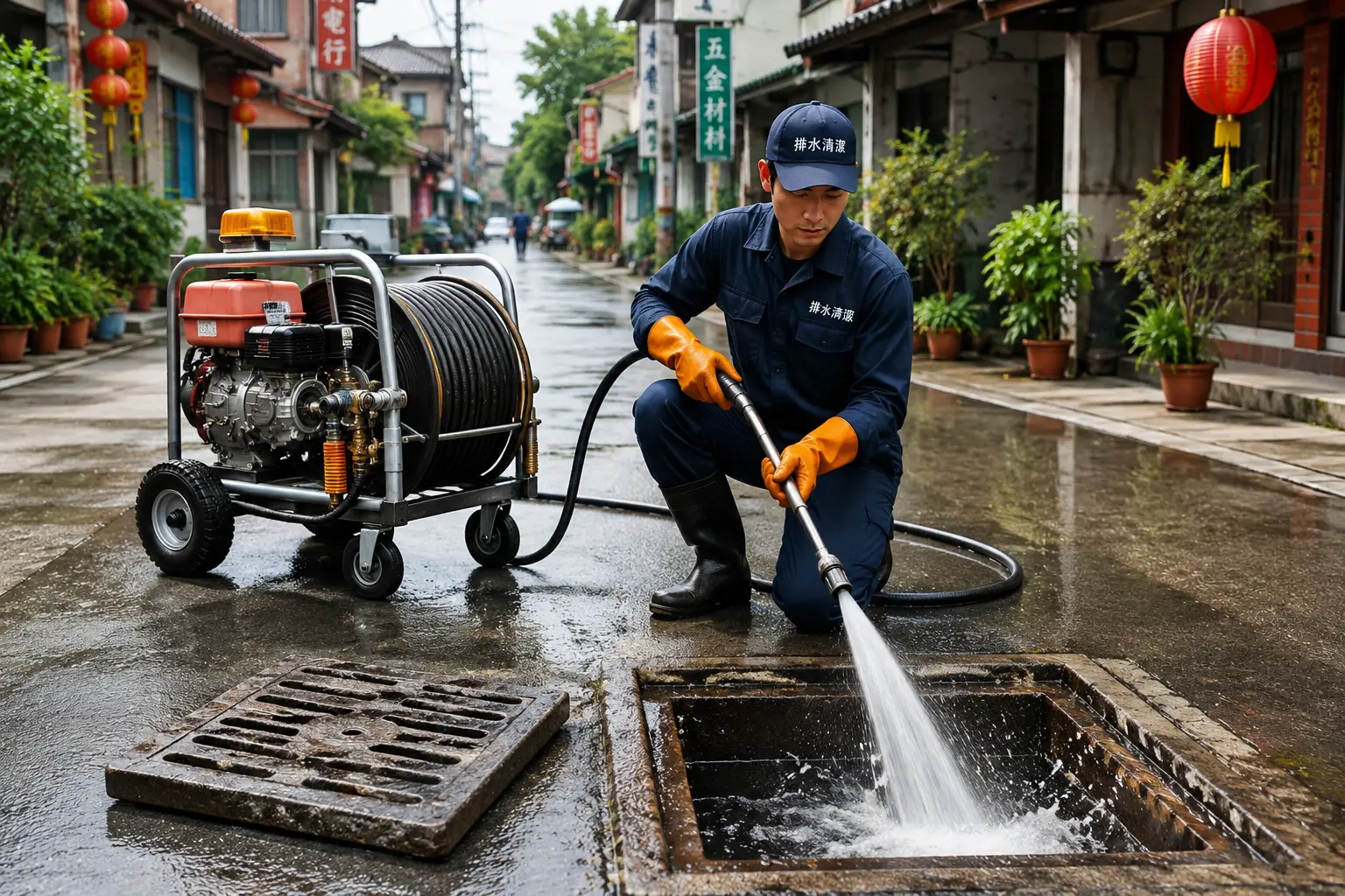 Manhole and chamber cleaning service